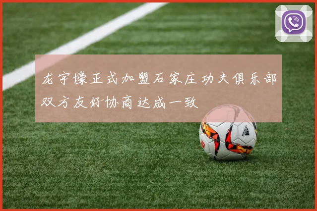 龙宇壕正式加盟石家庄功夫俱乐部双方友好协商达成一致
